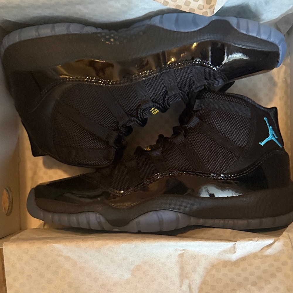 Jordan Kids Black and Blue High-Top Sneakers